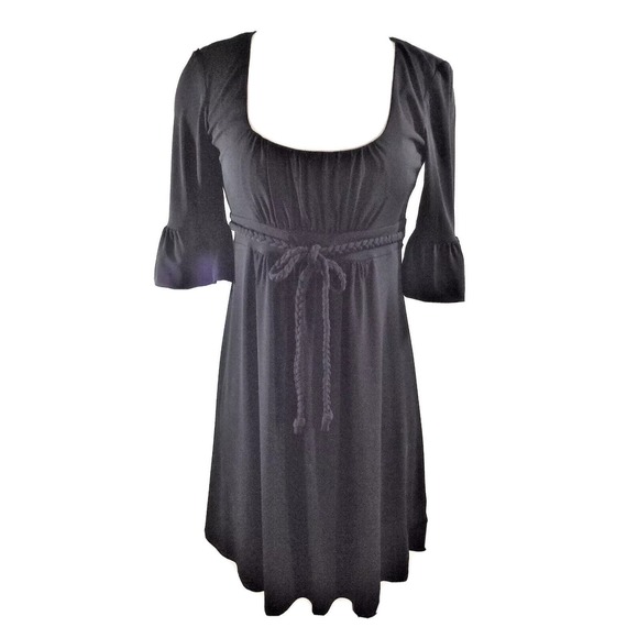 Democracy Dresses & Skirts - Democracy Black Stretch 3/4 Bell Sleeves Boho Peasant Dress Empire Waist